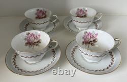 Noritake Tea Set Rosemont 4 X Cups & Saucers Side Plates Teapot Cream Sugar