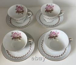 Noritake Tea Set Rosemont 4 X Cups & Saucers Side Plates Teapot Cream Sugar