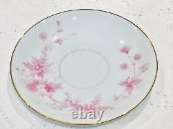 Noritake Tea cups Saucers Teapot Vintage porcelain China pink gold white