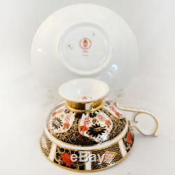 OLD IMARI Royal Crown Derby Cup & Saucer Footed Elizabeth NEW NEVER USED England