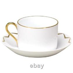 Okura Touen gold etch pomegranate cup and saucer 100th anniversary