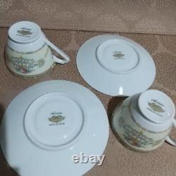 Old Noritake Floral Gold Trim Cups & Saucers Set of 2