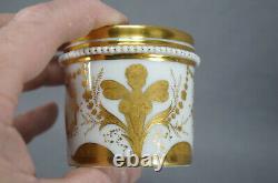 Old Paris Gold Fairy Floral & Medallions Beaded Coffee Cup & Saucer C. 1810-1830