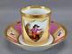 Old Paris Kneeling Man Mauve & Gold Coffee Cup & Saucer Circa 1790-1810