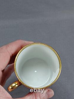 Old Paris Kneeling Man Mauve & Gold Coffee Cup & Saucer Circa 1790-1810