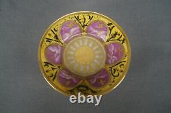 Old Paris Neoclassical Puce Gold & Yellow Scenic Empire Coffee Cup & Saucer