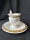 Old Paris Porcelain Empire Period Gild Monograms Lion Face Cup Saucer C1810-1820