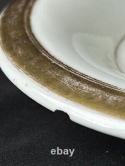 Old Paris Porcelain Empire Period Gild Monograms Lion Face Cup Saucer c1810-1820