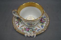 Old Paris Porcelain Hand Painted Floral & Gold Breakfast Cup & Saucer C1830-1850