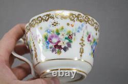Old Paris Porcelain Hand Painted Floral & Gold Breakfast Cup & Saucer C1830-1850