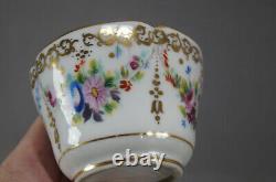 Old Paris Porcelain Hand Painted Floral & Gold Breakfast Cup & Saucer C1830-1850