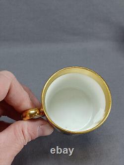 Old Paris Symbols of the Arts Black & Gold Coffee Cup & Saucer Circa 1790-1810
