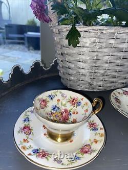 Old Royal bone china cup & saucer 1846 Est With gold base & handle hand painted