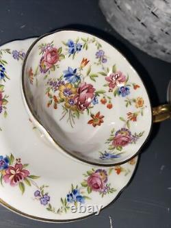 Old Royal bone china cup & saucer 1846 Est With gold base & handle hand painted