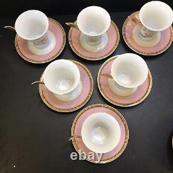 One Rosenthal Versace Butterfly Garden High Coffee Cup Saucer Pink Blue Gold