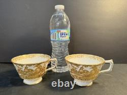 PAIR Royal Crown Derby Aves Gold Tea Cups No Saucers 66% OFF RETAIL Perfect