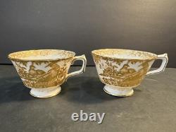 PAIR Royal Crown Derby Aves Gold Tea Cups No Saucers 66% OFF RETAIL Perfect