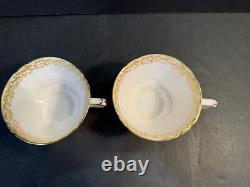 PAIR Royal Crown Derby Aves Gold Tea Cups No Saucers 66% OFF RETAIL Perfect