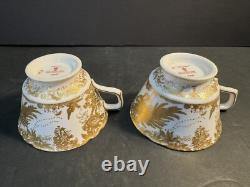 PAIR Royal Crown Derby Aves Gold Tea Cups No Saucers 66% OFF RETAIL Perfect