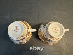 PAIR Royal Crown Derby Aves Gold Tea Cups No Saucers 66% OFF RETAIL Perfect