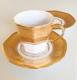 Pipatana Benjarong 18k Gold Porcelain Espresso Coffee Cup Saucers Plate Thailand