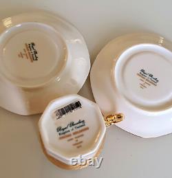 PIPATANA BENJARONG 18K Gold Porcelain Espresso Coffee Cup Saucers Plate Thailand