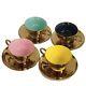 Pols Potten Metallic Teacups And Mugs Legacy Set Of 4 Gold Teaset New Rrp 115