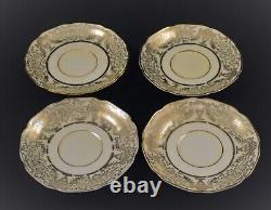 P. T. Bavaria Tirschenreuth Set Of 8 Tea Cups, Saucers And Plates Ivory Gold