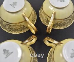P. T. Bavaria Tirschenreuth Set Of 8 Tea Cups, Saucers And Plates Ivory Gold