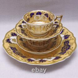 Pair Antique Ridgway 2/1221 Teacups and Saucers and Matching Plate Circa 1830