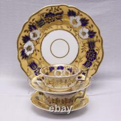 Pair Antique Ridgway 2/1221 Teacups and Saucers and Matching Plate Circa 1830