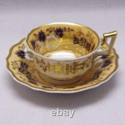Pair Antique Ridgway 2/1221 Teacups and Saucers and Matching Plate Circa 1830
