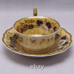 Pair Antique Ridgway 2/1221 Teacups and Saucers and Matching Plate Circa 1830