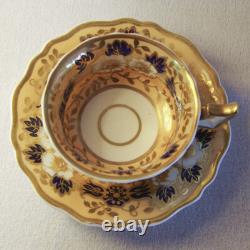 Pair Antique Ridgway 2/1221 Teacups and Saucers and Matching Plate Circa 1830