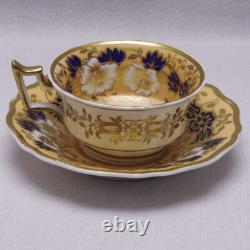 Pair Antique Ridgway 2/1221 Teacups and Saucers and Matching Plate Circa 1830