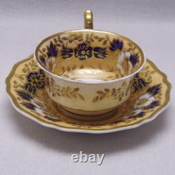 Pair Antique Ridgway 2/1221 Teacups and Saucers and Matching Plate Circa 1830