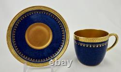 Pair of Antique Cauldon Demitasse Cups & Saucers, Gilded
