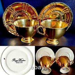 Pair of Rare Vintage (1950s) English Royal Winton Golden Age Cups & Saucers