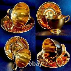 Pair of Rare Vintage (1950s) English Royal Winton Golden Age Cups & Saucers