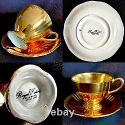 Pair of Rare Vintage (1950s) English Royal Winton Golden Age Cups & Saucers