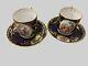 Pair Of Royal Vienna Portrait Tea Cup & Saucer Cobalt Blue And Gold Elegant