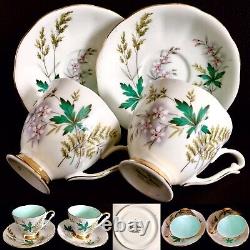 Pair of Vintage (1950s) 24ct Gold Gilded Queen Anne Louise Cups & Saucers