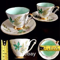 Pair of Vintage (1950s) 24ct Gold Gilded Queen Anne Louise Cups & Saucers