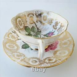 Paragon By Appointmen Her Majesty The Queen Tea Cup & Saucer Pink Rose Gold Lace