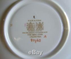 Paragon China Cup & Saucer Green with Gold Chintz & Pink Roses DW 7962