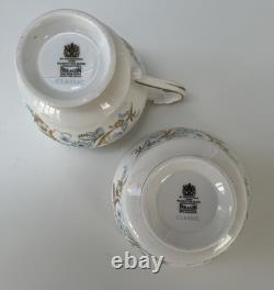 Paragon Classic 21Pc Tea Set. Beautiful Cream, Blue & Gold Pattern & Detail. VGC