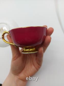Paragon Double Warrant Floral Cabbage Rose Gold and Pink Cup/Saucer G6591