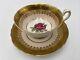 Paragon England Red Rose On Pink Background Golden Tea Cup & Saucer Set
