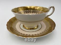 Paragon England Red Rose on Pink Background Golden Tea Cup & Saucer Set