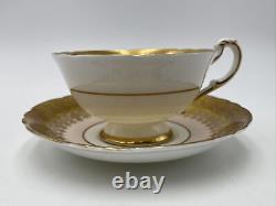 Paragon England Red Rose on Pink Background Golden Tea Cup & Saucer Set